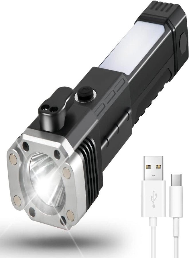 WELLUCK 3 in 1 Torch Light High Power Rechargeable - LED Torch Light Waterproof Pocket Flashlight, High Beam, Compact & Powerful for Home, Mini Handheld Torch Rechargeable (3in1 Torch, Black, Medium) - Image 1